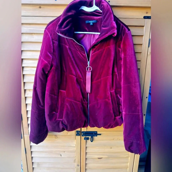 Leola Couture Velvet Puffer Jacket - Picture 1 of 12
